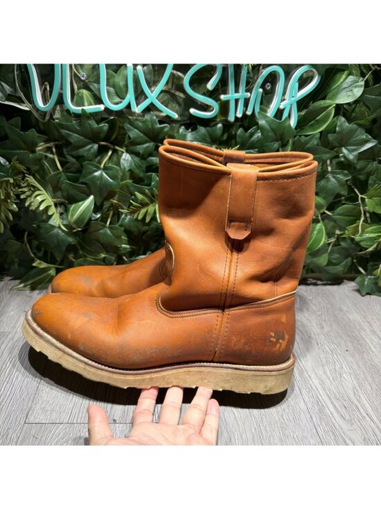 RED WING 866 PECOS Traction Tred Pull On Leather Work Boots Mens 12 B USA Brown main image 12